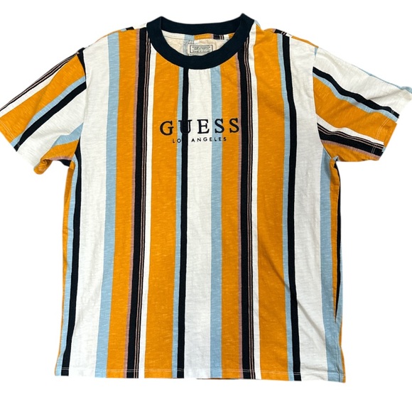 Guess Other - Vintage 90s Guess Shirt Mens Large Striped Orange Multicolor Shirt